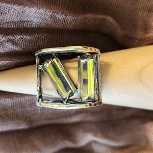 Sterling silver and crystal ring